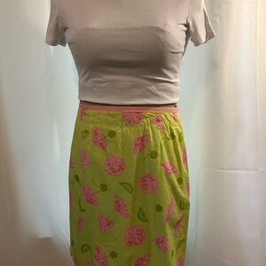 Lilly Pulitzer Green Pencil Skirt Knee-Length Casual